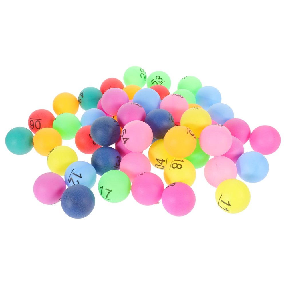 GRIRIW 60PCS Colorful Number Balls for Lottery Raffle and Bingo Games Sturdy Plastic Game Props for Parties and Events