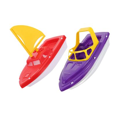 Kisangel 2Pcs Plastic Sailboat and Speedboat Set Engaging Bath for Ages Beach and Pool Fun and Lightweight Design for Easy Storage