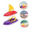 Kisangel 2Pcs Plastic Sailboat and Speedboat Set Engaging Bath for Ages Beach and Pool Fun and Lightweight Design for Easy Storage view 4