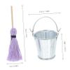 Kisangel Dollhouse Miniature Mop and Small Metal Bucket for DIY Craft and Miniature Landscape view 2