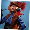 HEALLILY Stuffed Pirate Parrot Parrot Model for Shoulder Halloween Costume Accessory with Scarf for view 3