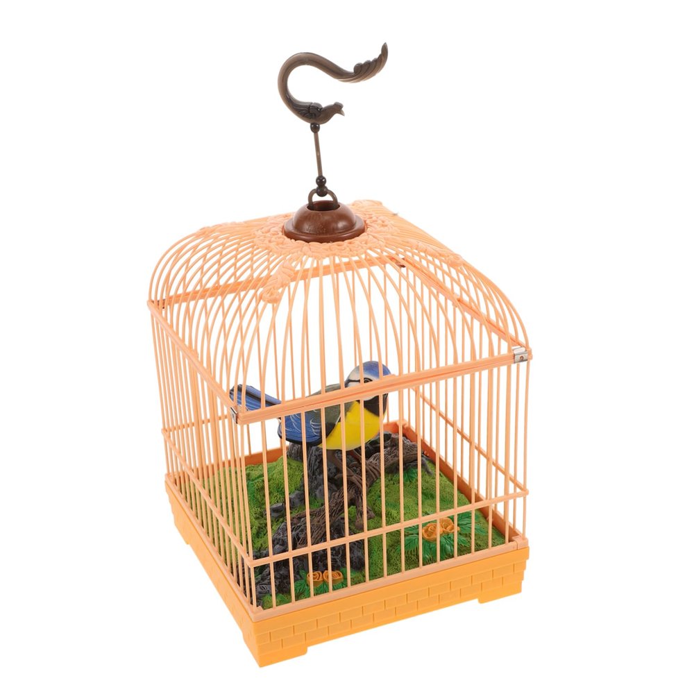 Alasum Sound Activated Singing Bird in Cage Interactive Electric Bird with Realistic Chirping Sounds Motion Activated for Rooms and Home Decor Portable Fun for All Ages