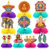 10 Pcs Diwali Party Decorations Indian Diwali Honeycomb Centerpieces Diwali Table Decorations for Happy Diwali Deepavali Home Party Decor view 1
