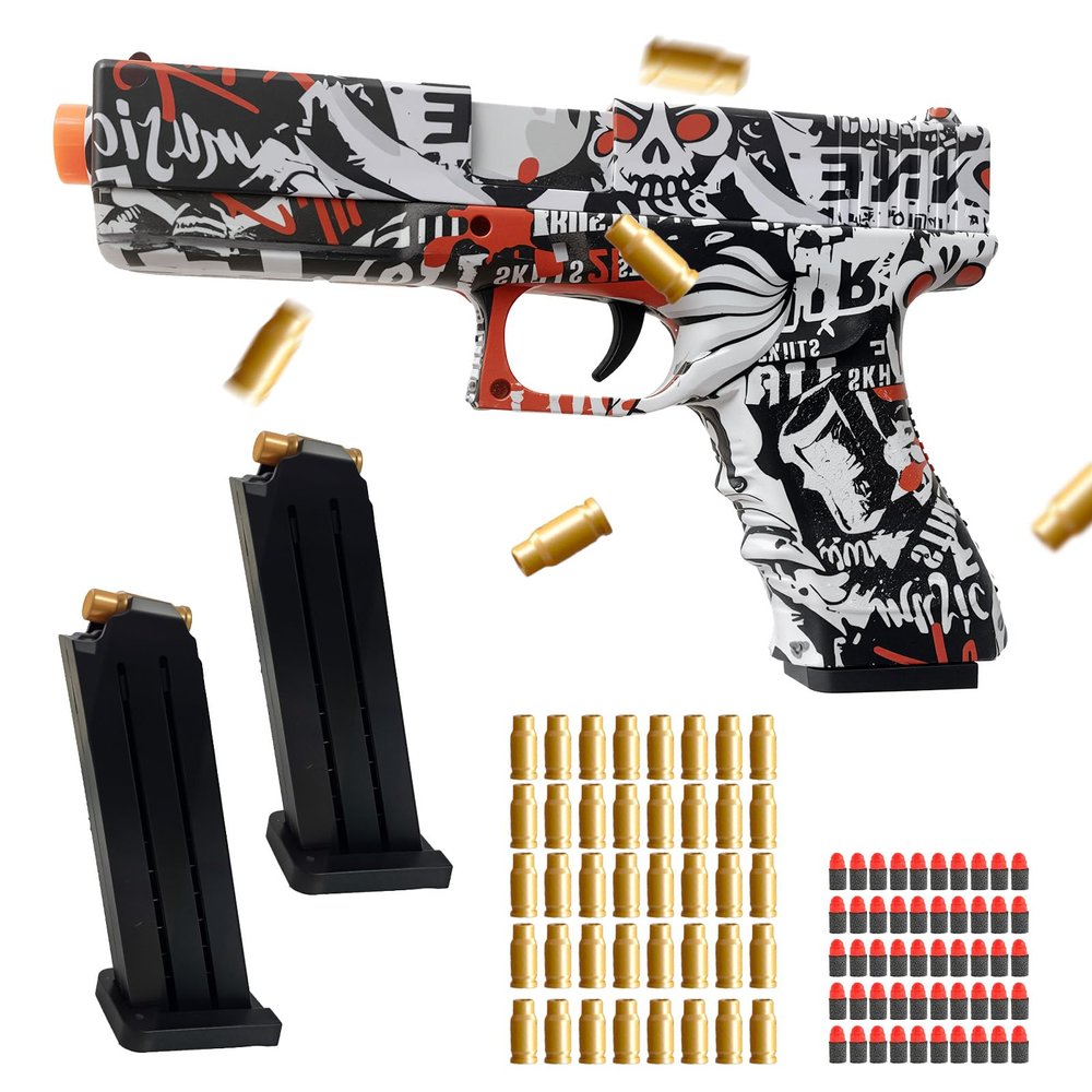 Halloween Toy Gift for Kids 6+ - Phantom Foam Dart Blaster with Shell Ejection, 32FT Long Range, 50 Safe EVA Bullets & 2 Magazines