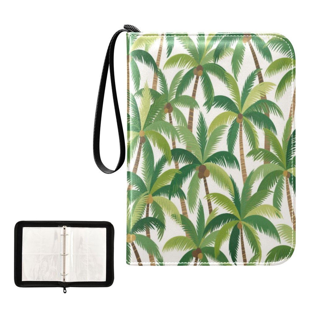 album card with double sided removable sleeves collectors for 400 + cards Summer Cartoon Coconut Tree