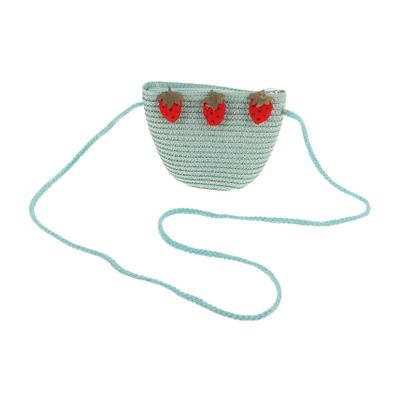 CALLARON Straw Crossbody Purse Cute Strawberry Bag For Little Girls Summer Beach Shoulder Bag Woven Handbag Birthday Party Favors For Toddlers Kids