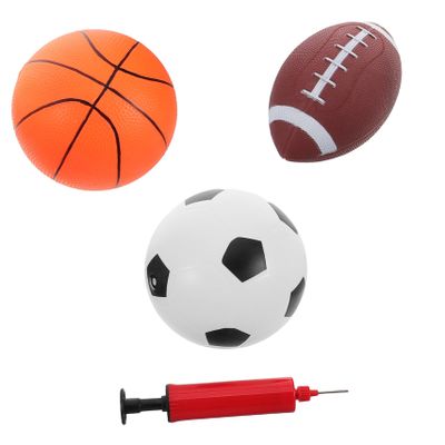 BESPORTBLE 1Set Inflatable Basketball Mini Soccer Ball Set Sports with Pump for Indoor Enhances Motor Skills Coordination