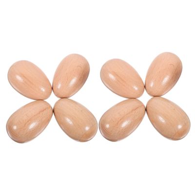 8pcs Wooden Egg Musical Maracas for Safe Percussion Instruments for Classroom Activities Easter Parties Stimulate Auditory Development Fine Motor Skills