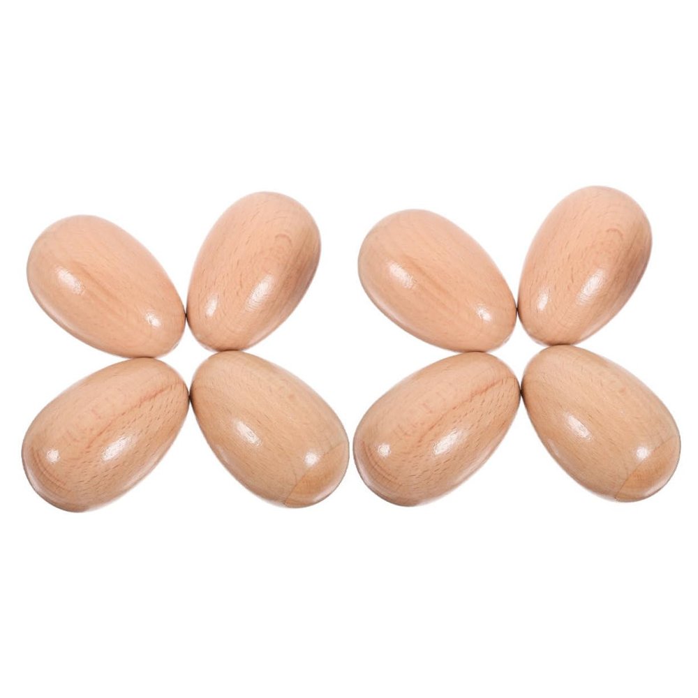 8pcs Wooden Egg Musical Maracas for Safe Percussion Instruments for Classroom Activities Easter Parties Stimulate Auditory Development Fine Motor Skills