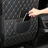 QWHJSP PU Car Seat Back Protector for BMW X5 2019 2020 2021 2022 2023 2024, Anti-Kick Waterproof Scratch Resistant Pad Easy to Clean Automotive Interior Accessories,Beige view 4