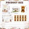 38 Pcs Adopt a Highland Cow Plush Party Favors Include 12 Highland Cows Stuffed Animal 12 Adoption Card 12 Cattle Theme Boxes 1 Adoption Sign 1 Fence for Birthday Party Favors Stress Relief Gifts view 2