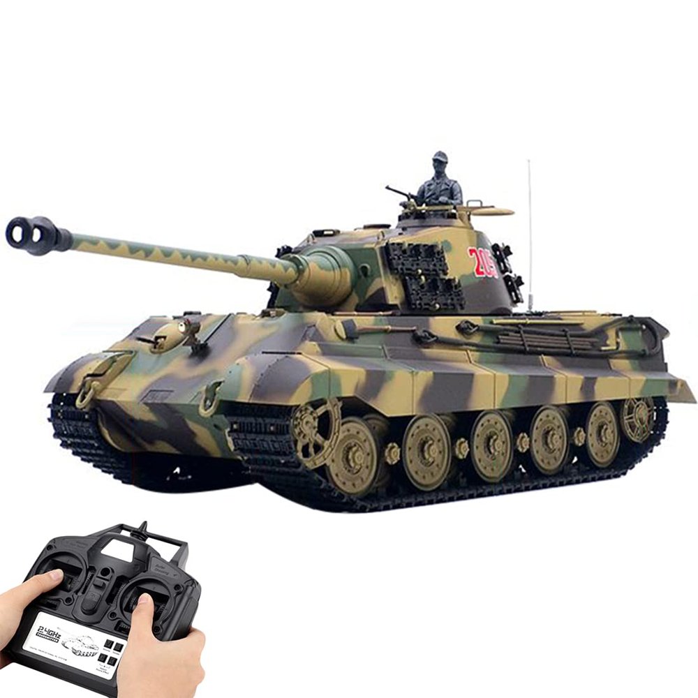 Xenotrix 1:16 German Henschel Tiger King Battle RC Tank, 2.4G RC Military Tank Model with Sound Smoke Shooting Effect, an Excellent Gift for Major Holidays Such As Christmas