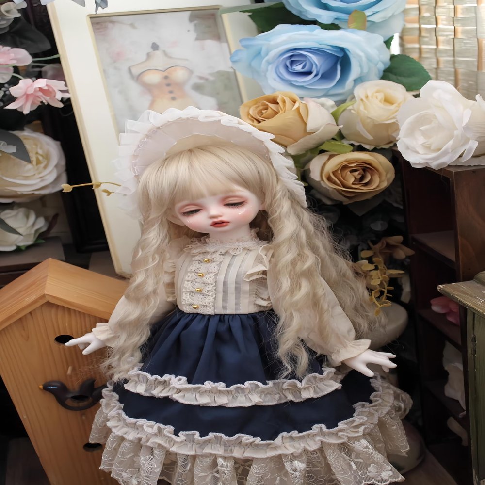 1/3 1/4 1/6 BJD Doll Clothes Handmade Fashionable and Cute Clothing Suitable for 11.8 in 18in 24 in BJD SD Doll (Dark Blue, 1/6)