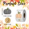 1000Pcs Fall Pumpkin Stickers Roll - Thanksgiving Harvest Decals, Buffalo Plaid Pumpkin Patterns, Waterproof Self-Adhesive Autumn Stickers for Adults, Party Supplies (8 Designs) view 2