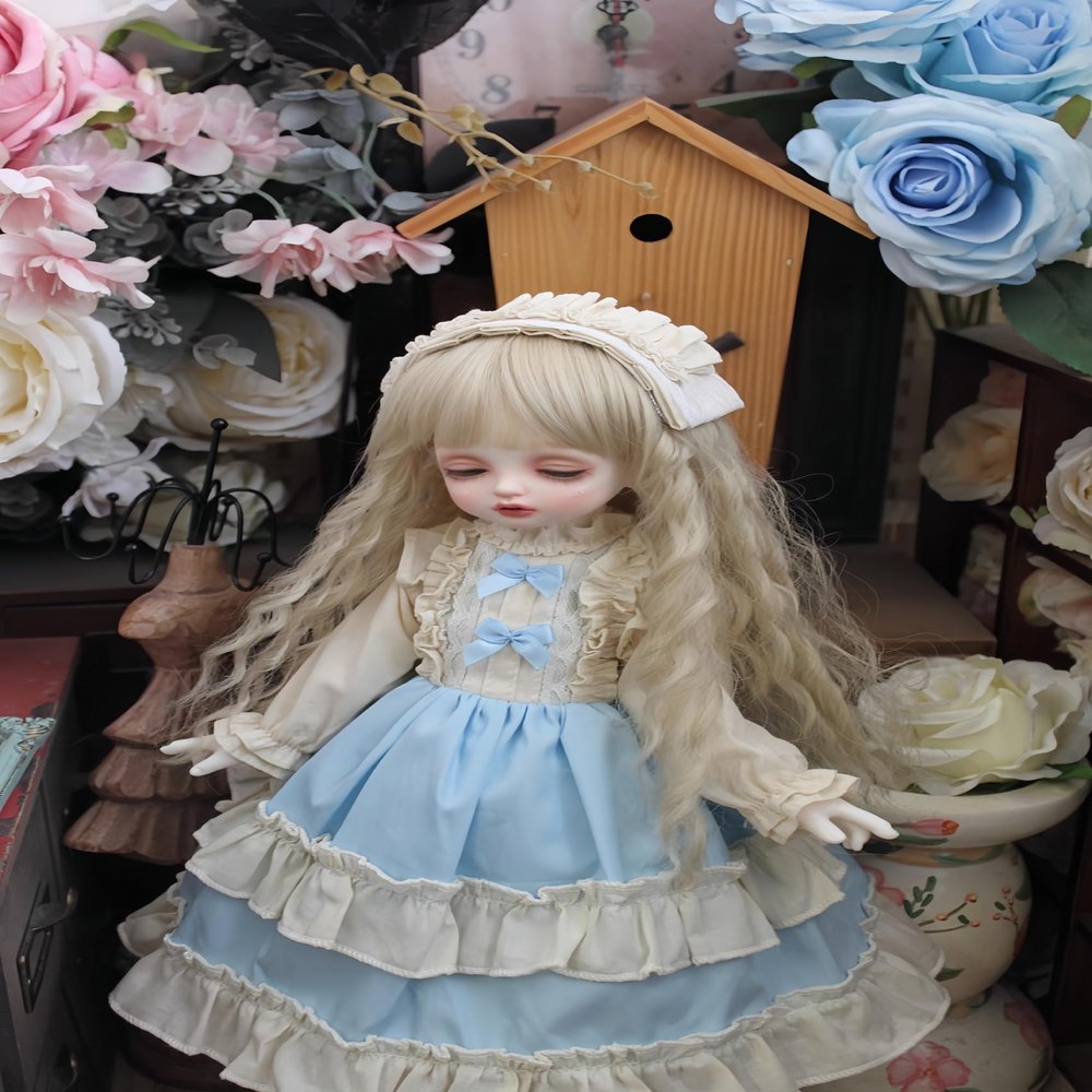 1/3 1/4 1/6 BJD Doll Clothes Handmade Fashionable and Cute Clothing Suitable for 11.8 in 18in 24 in BJD SD Doll (Light Blue, 1/6)