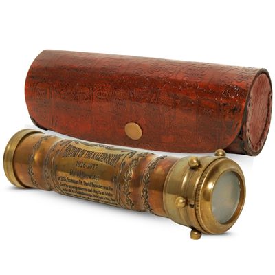 Vintage Brass Kaleidoscope  Handcrafted Antique Nautical Style Kaleidoscope with Leather Case | Collectible Telescope & Unique Gift for Home Dcor