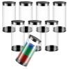 Remerry 8 Pcs 3.94 x 1.77 Inch Poker Chip Storage Tube, 30 PC Clear Casino Chip Tubes with Double Headed Open Lid Plastic Collector with Lid for Coin Storage Casino Party Supplies view 1