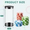 Remerry 8 Pcs 3.94 x 1.77 Inch Poker Chip Storage Tube, 30 PC Clear Casino Chip Tubes with Double Headed Open Lid Plastic Collector with Lid for Coin Storage Casino Party Supplies view 2