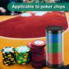 Remerry 8 Pcs 3.94 x 1.77 Inch Poker Chip Storage Tube, 30 PC Clear Casino Chip Tubes with Double Headed Open Lid Plastic Collector with Lid for Coin Storage Casino Party Supplies view 4