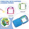 Carrying Case for LeapFrog Learning Friends 100 Words Book, Cute Cartoon Travel Organizer Portable Bag for Leapstart & 3D Books, Shockproof Protective Toy Storage Bag for Toddler (Case Only)-Blue view 2