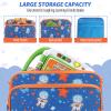 Carrying Case for LeapFrog Learning Friends 100 Words Book, Cute Cartoon Travel Organizer Portable Bag for Leapstart & 3D Books, Shockproof Protective Toy Storage Bag for Toddler (Case Only)-Blue view 3
