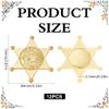 MAYJOYDIY 12Pcs Golden Sheriff Badges Western Cop Star Deputy Plastic Badge Old West Prop Cowboy Party Decoration for Cosplay Party Costume Play Props School Carnival Prizes Bag Gift view 2
