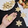 MAYJOYDIY 12Pcs Golden Sheriff Badges Western Cop Star Deputy Plastic Badge Old West Prop Cowboy Party Decoration for Cosplay Party Costume Play Props School Carnival Prizes Bag Gift view 3