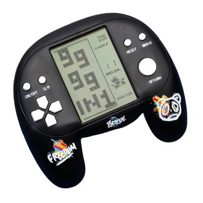 JXD Handle Brick Game Console 4.1Inch Great Grip Feeling 2574 in 1 Retro Puzzle Block Games Handheld Game Player for Travel/Indoor/Outdoor Children/Students/Teens/Birthday (Black)