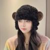 EPIPHQNY Balaclava, Furry Cartoon Hat with Ear for Halloween Cosplay Furry Hats with Ear Oversized Headgear Hats for Winter Black view 3