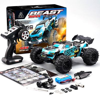Kafoopolly 1/16 SG116MAX RC Off-Road Crawler, 4WD High-Speed Amphibious Remote Control All-Terrain Truck, Racing Car Gift for Teen and Adult (Brushless/Blue and Black)