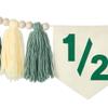 1/2 Birthday Boy Half Birthday Decorations High Chair Banner, 6 Month Tassel Wood Bead Highchair Garland Green(1/2GREEN) view 3