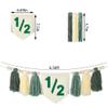 1/2 Birthday Boy Half Birthday Decorations High Chair Banner, 6 Month Tassel Wood Bead Highchair Garland Green(1/2GREEN) view 4