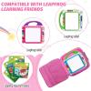 Carrying Case for LeapFrog Learning Friends 100 Words Book, Cute Cartoon Travel Organizer Portable Bag for Leapstart & 3D Books, Shockproof Protective Toy Storage Bag for Toddler (Case Only)-Pink view 3