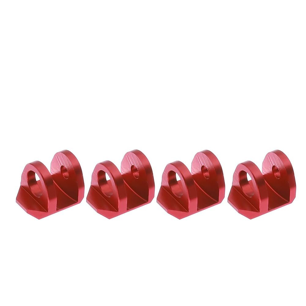 4Pcs Aluminum Alloy Shock Cap Protector for Arrma 1:14 Typhon GROM / 1:16 Mojave GROM / 1:18 Granite GROM RC Car Upgrades Parts (Red)
