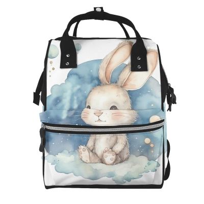 LHDGBNV Painted Rabbit Diaper Bag Backpack Baby Essentials Diapers Bag,Waterproof Mummy Backpack Multipurpose Stylish Large Capacity Travel Backpack For Baby Girl/Boy