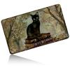 24" x 14" Zoned TCG Playmat, Non Slip Rubber MTG Game Mat, Book Cat Gray view 1
