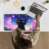 24" x 14" Zoned TCG Playmat, Commander MTG Game Mat, Blue Starry Black Cat view 2