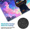 24" x 14" Zoned TCG Playmat, Commander MTG Game Mat, Blue Starry Black Cat view 4