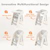 4-in-1 Convertible Toddler Step Stool, Adjustable Height Toddler Tower, Foldable Standing Tower with Safety Fence & Removable Dining Tray, Kids Step Stool for Kitchen Counter Bathroom Sink (Grey) view 3