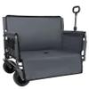 3-in-1 Convertible Folding Wagon Cart with Bench Seat & 180L Storage - 500lbs Heavy-Duty All-Terrain Wagon for Camping, Beach, Sports & Garden Use (Gray) view 2