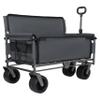 3-in-1 Convertible Folding Wagon Cart with Bench Seat & 180L Storage - 500lbs Heavy-Duty All-Terrain Wagon for Camping, Beach, Sports & Garden Use (Gray) view 3