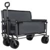 3-in-1 Convertible Folding Wagon Cart with Bench Seat & 180L Storage - 500lbs Heavy-Duty All-Terrain Wagon for Camping, Beach, Sports & Garden Use (Gray) view 4