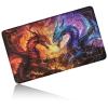 24" x 14" Zoned TCG Playmat, Non Slip Rubber MTG Game Mat, Red Blue Dragon view 1