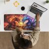 24" x 14" Zoned TCG Playmat, Non Slip Rubber MTG Game Mat, Red Blue Dragon view 2