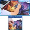 24" x 14" Zoned TCG Playmat, Non Slip Rubber MTG Game Mat, Red Blue Dragon view 3