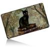 24" x 14" Zoned TCG Playmat, Non Slip Rubber MTG Game Mat, Book Cat Gray view 1