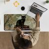 24" x 14" Zoned TCG Playmat, Non Slip Rubber MTG Game Mat, Book Cat Gray view 2