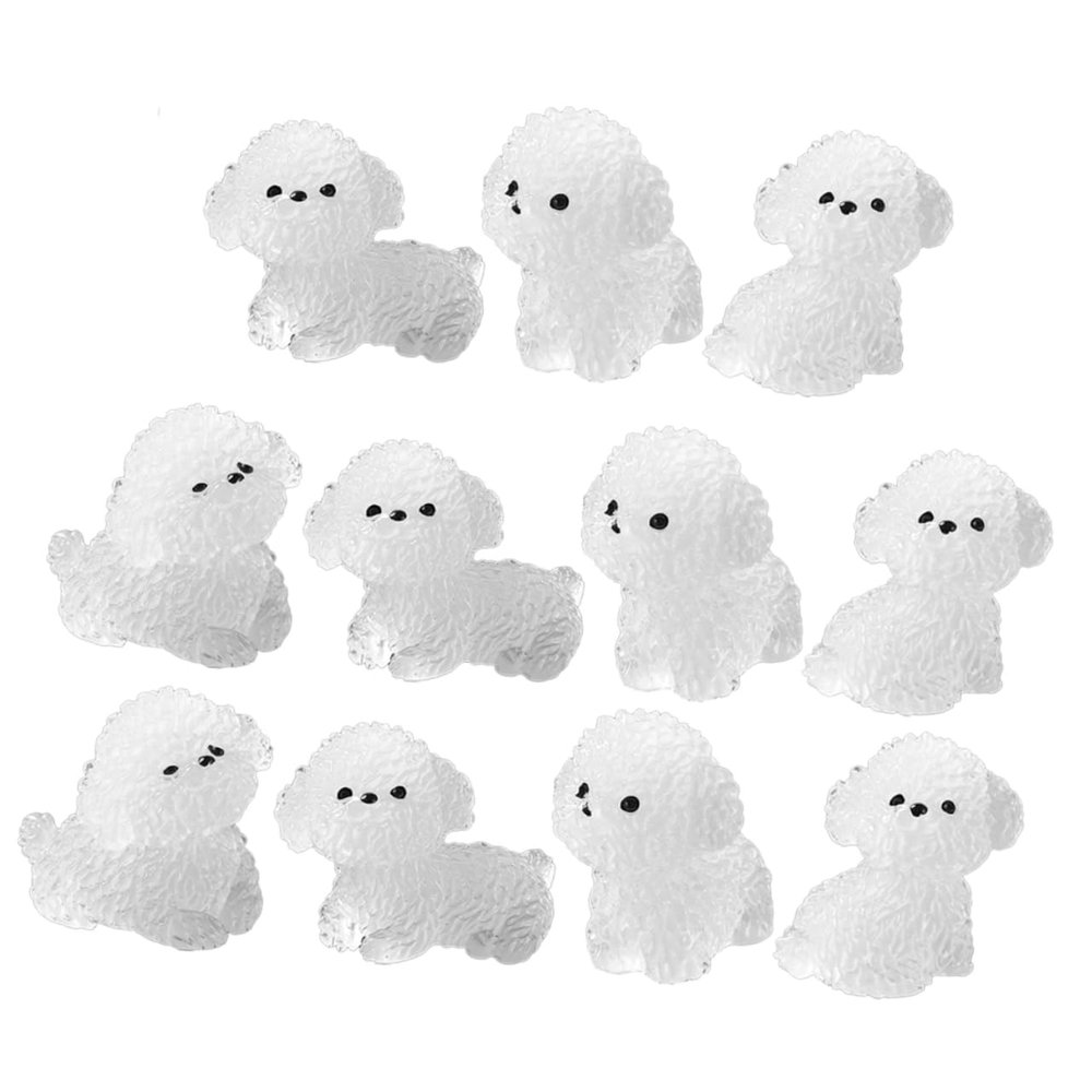 Abaodam 24pcs Mini Puppy Statue: Glow in The Figures Tiny Animal Decoration for Micro Landscape Garden Potted Plant DIY Accessories Party Cake Decoration