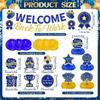 12pcs Welcome Back to Work Decorations Office Blue Gold So Glad You're Back To Work Banner and Hanging Swirls Table Centerpieces Office Party Supplies for Indoors Outdoors view 3