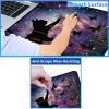 24" x 14" Zoned TCG Playmat, Non Slip Rubber MTG Game Mat, Black Cat Stars view 3